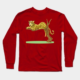 Cheetah on a Tree Branch Long Sleeve T-Shirt